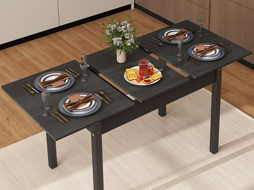 Wooden extendable dining table - wooden,