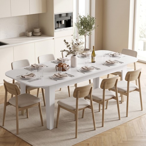 Extendable oval dining table - extendable,