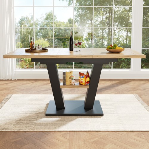 Dining table 118 157cm - dining, wood