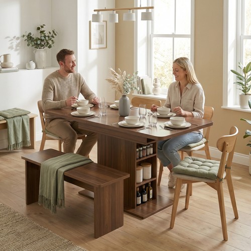 Homcom extendable dining - dining, table