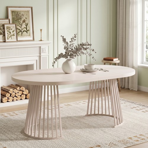 Extendable round dining table - round,