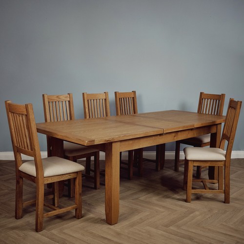 Rustic oak extending - oak, dining