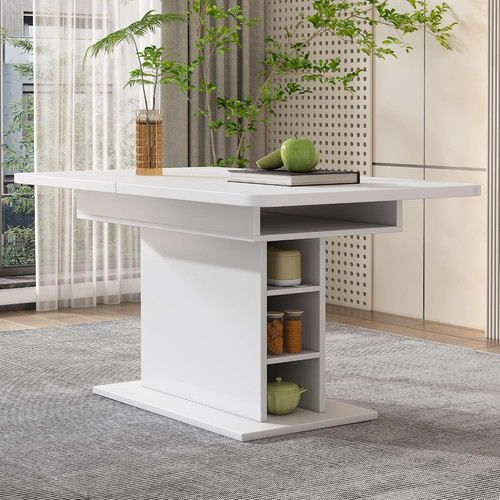 Extendable dining table white - extendable,