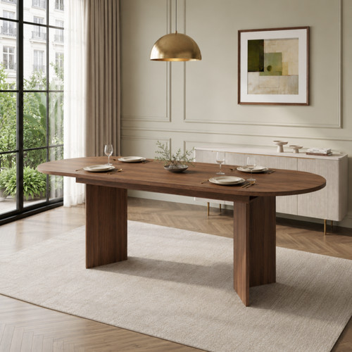 Oval wood extendable dining - extendable,