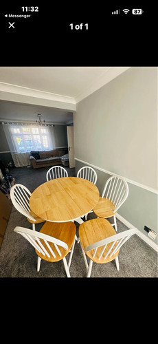 Extending wood dining table - extending,
